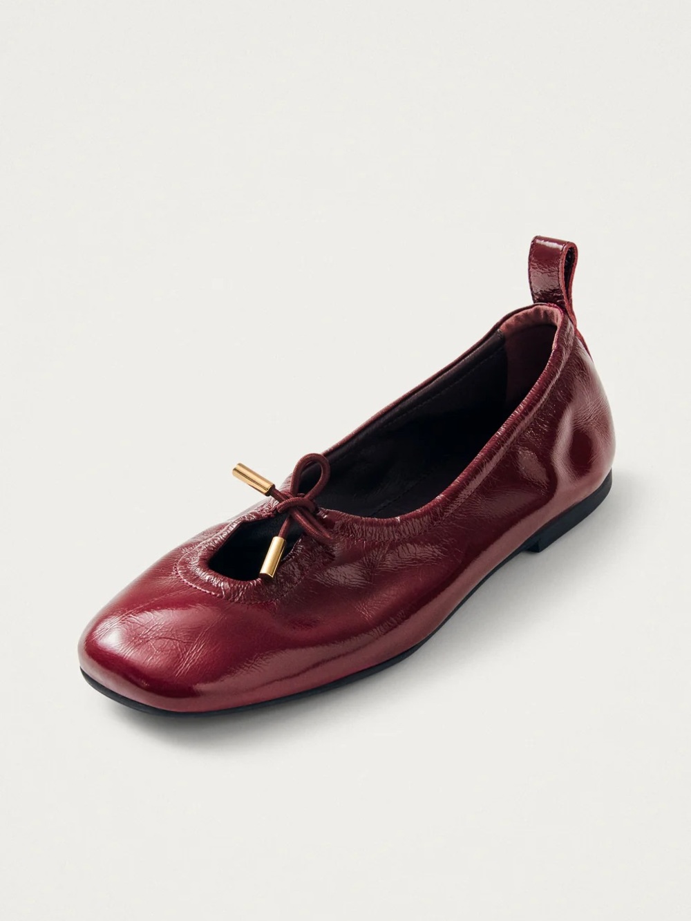 BNIB - ALOHAS ROSALIND BURGUNDY PATENT LEATHER FLATS - Size EU 37 - Picture 4 of 8